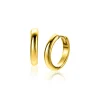 16mm ZINZI gold plated zilveren gladde oorringen met ronde buis 3mm met luxe klapsluiting ZIO2601G