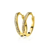 24mm ZINZI gold plated zilveren oorringen met witte zirconia's en luxe klapsluiting, buisdikte 3mm ZIO192Y