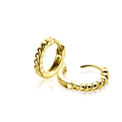 14mm ZINZI gold plated zilveren oorringen met kleine druppels en luxe klapsluiting ZIO2688G