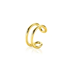 12,5mm ZINZI gold plated zilveren ear cuff multi-look dubbele buis 5,5mm breed per stuk geprijsd ZIO-CUFF4G