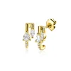 12mm ZINZI gold plated zilveren multi-look oorstekers met peervormige en ovale witte zirkonia's ZIO2689Y
