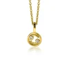 9mm ZINZI gold plated zilveren Kreeft sterrenbeeldhanger bezet met witte zirconia ZIHY-KRE (zonder collier)