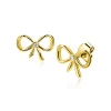 9,5mm ZINZI gold plated zilveren oorstekers strikje met zirkonia ZIO2724Y