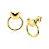 16mm ZINZI gold plated zilveren oorstekers met hart en open ring ZIO2759