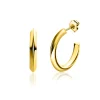 20mm ZINZI gold plated zilveren halve oorringen 3mm buisdikte met stekers ZIO2432G