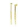 65mm ZINZI gold plated zilveren multi-look oorstekers met bungelende paperclip schakels ZIO2709G