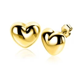 13mm ZINZI gold plated zilveren oorstekers in bolle hart vorm ZIO2672G