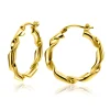 28mm ZINZI gold plated zilveren oorringen met trendy gedraaide buis 28x3mm ZIO2406G