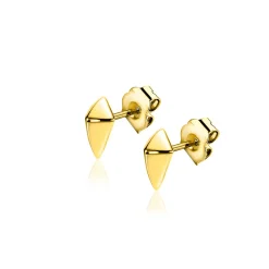 7mm ZINZI gold plated zilveren oorknoppen in vliegervorm ZIO2503G