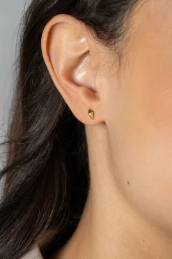 7mm ZINZI gold plated zilveren oorknoppen in vliegervorm ZIO2503G