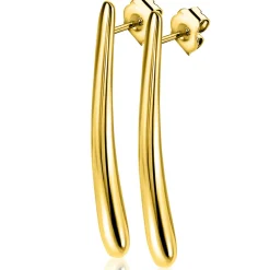 49mm ZINZI gold plated zilveren oorstekers in langwerpige druppelvorm ZIO2674G