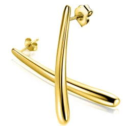 49mm ZINZI gold plated zilveren oorstekers in langwerpige druppelvorm ZIO2674G