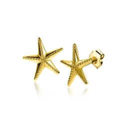 13mm ZINZI gold plated zilveren oorstekers grote zeester ZIO2641