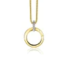 17mm ZINZI gold plated zilveren ronde hanger met sluitring ZIH2060Y (zonder collier)