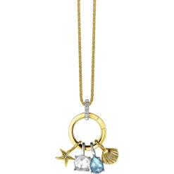 17mm ZINZI gold plated zilveren ronde hanger met sluitring ZIH2060Y (zonder collier)