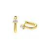 14mm ZINZI gold plated zilveren oorringen U-vorm met witte zirkonia ZIO2733Y