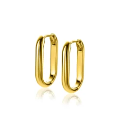 20mm ZINZI gold plated zilveren oorringen in ovale vorm met ronde buis 3mm breed ZIO2605G