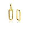 20mm ZINZI gold plated zilveren oorbedels open ovale vorm glad ZICH2415G (zonder oorringen)