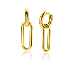 20mm ZINZI gold plated zilveren oorbedels open ovale vorm glad ZICH2415G (zonder oorringen)