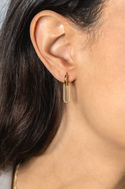 20mm ZINZI gold plated zilveren oorbedels open ovale vorm glad ZICH2415G (zonder oorringen)