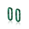 19mm ZINZI ovale oorbedels in trendy malachiet groen ZICH2455G (zonder oorringen)