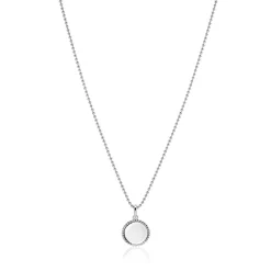12mm ZINZI zilveren coin hanger met parelrand voor gravure ZIH2650 (zonder collier)