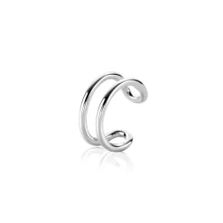 12,5mm ZINZI zilveren ear cuff multi-look dubbele buis 5,5mm breed per stuk geprijsd ZIO-CUFF4