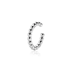 14mm ZINZI zilveren ear cuff bolletjes per stuk geprijsd ZIO-CUFF2