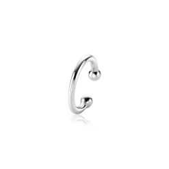 12,5mm ZINZI zilveren ear cuff gladde buis per stuk geprijsd ZIO-CUFF1