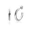 20mm ZINZI zilveren halve oorringen 3mm buisdikte met stekers ZIO2432