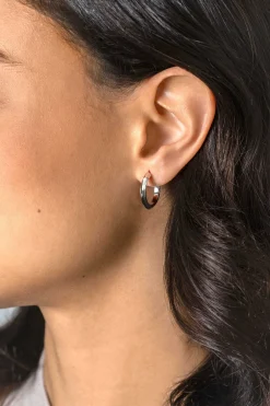 20mm ZINZI zilveren halve oorringen 3mm buisdikte met stekers ZIO2432