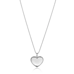23mm ZINZI zilveren hanger hart met parelrand voor gravure ZIH2654 (zonder collier)