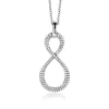 35mm ZINZI zilveren hanger Infinity bezet met witte zirconia's ZIH2570 (zonder collier)
