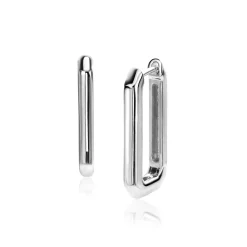 23mm ZINZI zilveren luxe oorringen 23x3mm achthoekig met klapsluiting ZIO2494