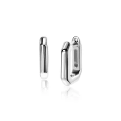 16mm ZINZI zilveren luxe oorringen 16x3mm achthoekig met klapsluiting ZIO2495