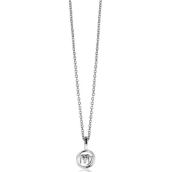 9mm ZINZI zilveren Maagd sterrenbeeldhanger bezet met witte zirconia ZIH-MAA (zonder collier)