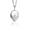 22mm ZINZI zilveren medaillon ovaal glanzend bezet met witte zirconia ZIH2424 (zonder collier)