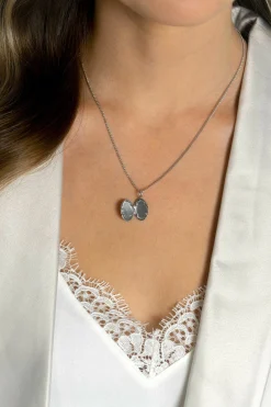 22mm ZINZI zilveren medaillon ovaal glanzend bezet met witte zirconia ZIH2424 (zonder collier)
