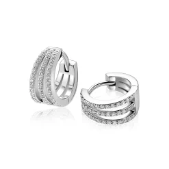 13mm ZINZI zilveren multi-look oorringen met luxe scharniersluiting 6mm breed ZIO2727