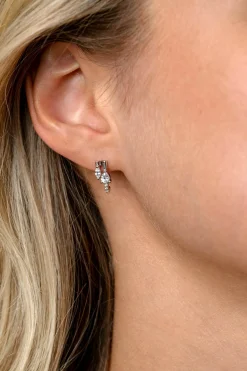 12mm ZINZI zilveren multi-look oorstekers met peervormige en ovale witte zirkonia's ZIO2689