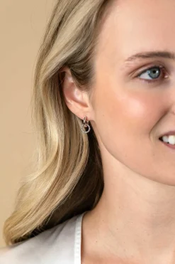 9,5mm ZINZI zilveren oorbedels ronde vorm met touweffect ZICH2594 (zonder oorringen)