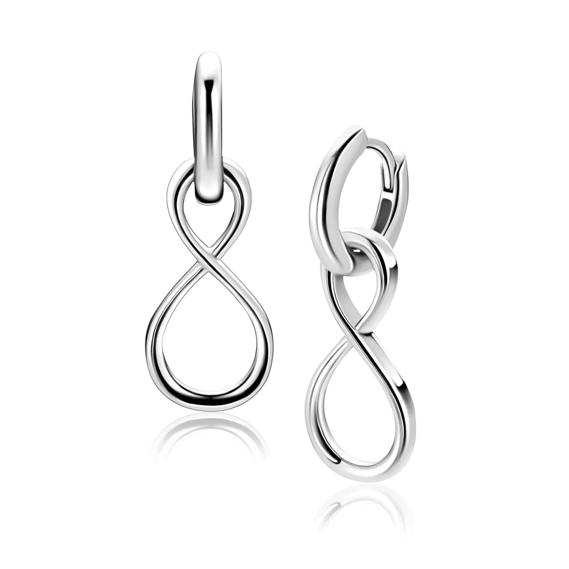 20mm ZINZI zilveren oorbedels infinity ZICH2717 (zonder oorringen)