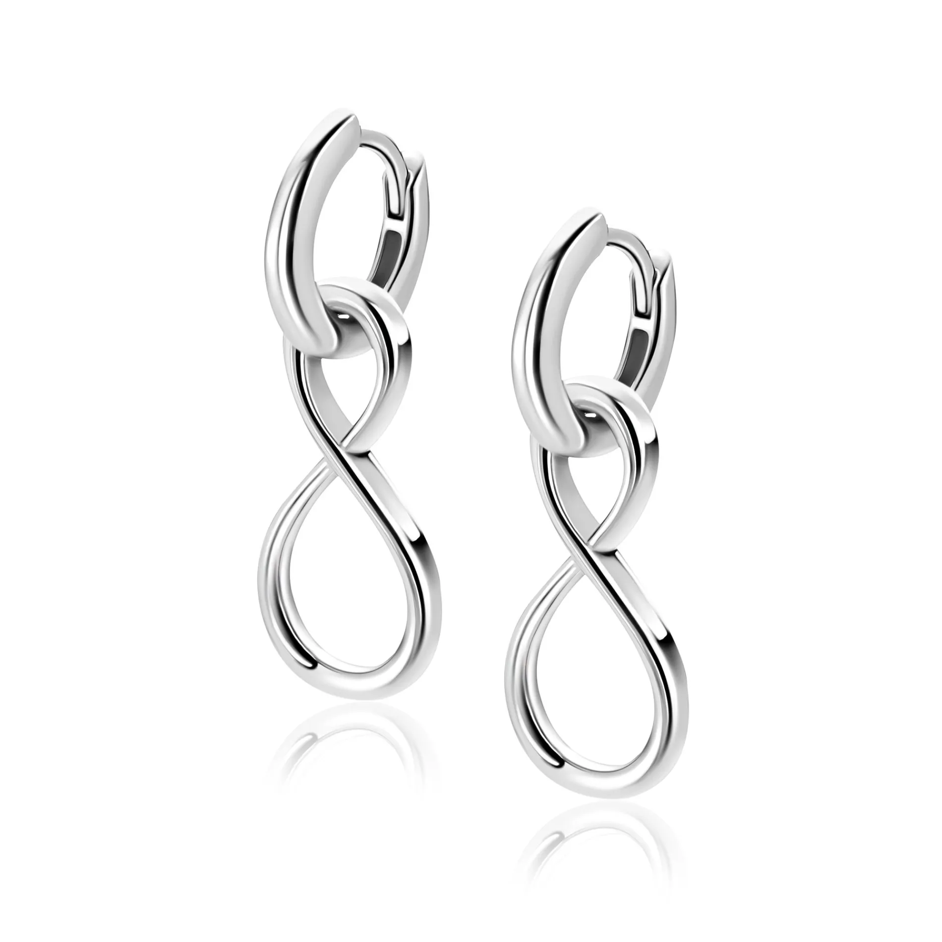 20mm ZINZI zilveren oorbedels infinity ZICH2717 (zonder oorringen)