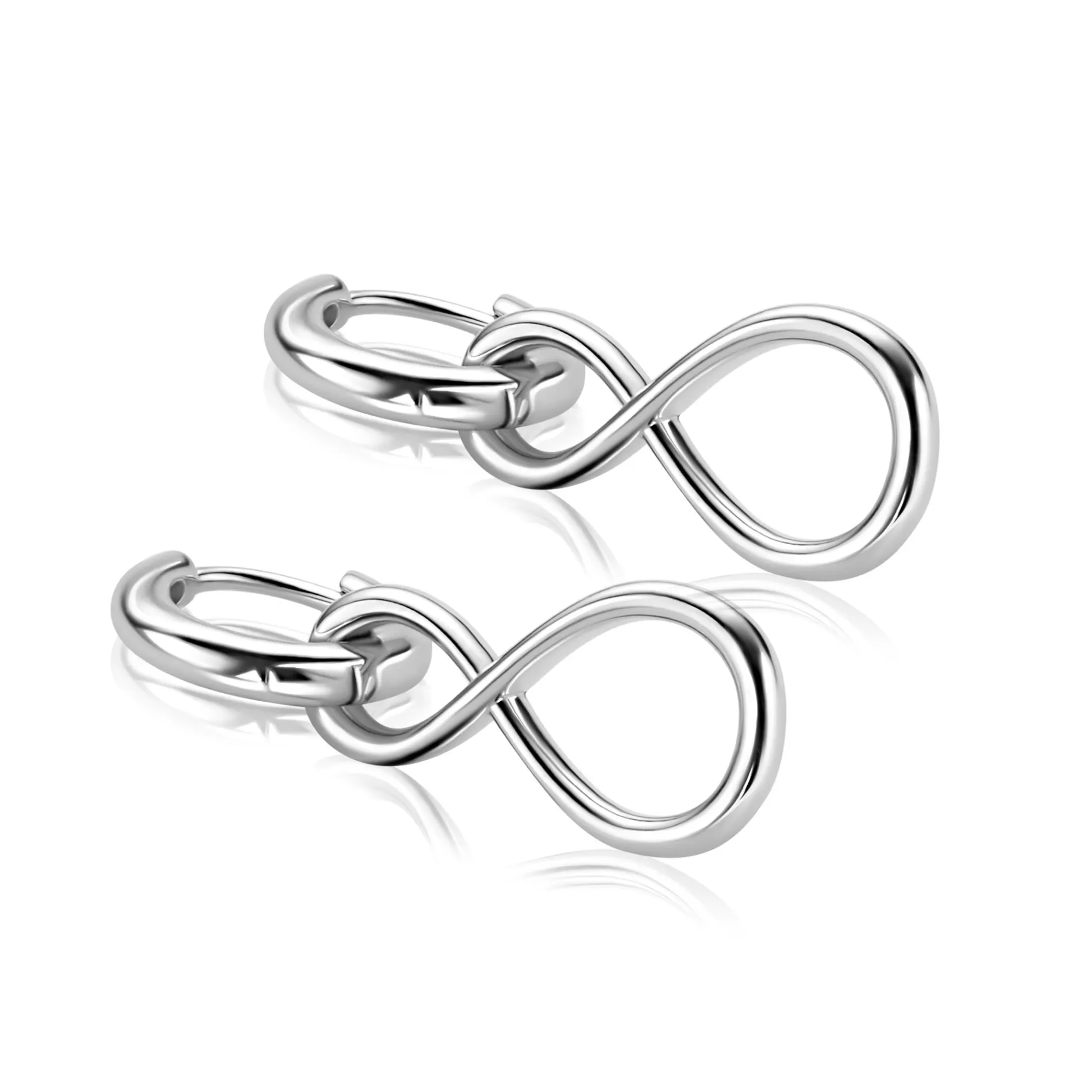 20mm ZINZI zilveren oorbedels infinity ZICH2717 (zonder oorringen)