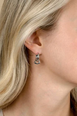 10mm ZINZI zilveren oorbedels in hartvorm ZICH2695 (zonder oorringen)