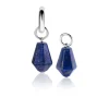 19mm ZINZI zilveren oorbedels in kegelvorm met lapis lazuli edelstenen ZICH2256L (zonder oorringen)