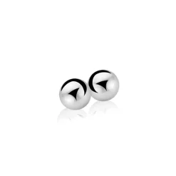 4mm ZINZI zilveren oorknoppen glad bol ZIO806