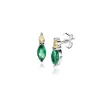 10mm ZINZI zilveren oorknopjes bezet met ovale zirconia's in groen geel ZIO2499