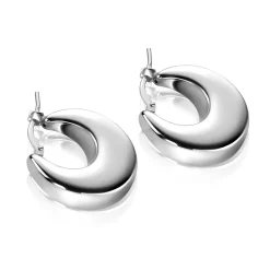 22mm ZINZI zilveren oorringen met brede buis (7mm) en rond aflopend, handige bovensluiting ZIO2751