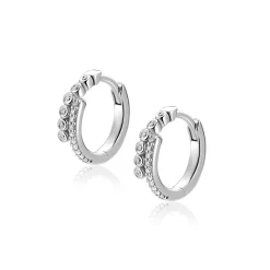 14mm ZINZI zilveren oorringen slagmodel bezet met witte zirkonia’s, luxe scharniersluiting ZIO2729